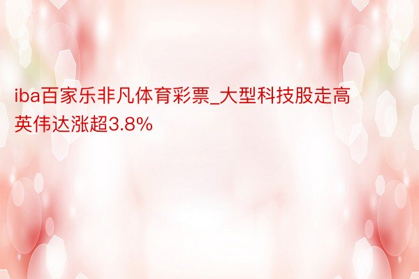 iba百家乐非凡体育彩票_大型科技股走高 英伟达涨超3.8%