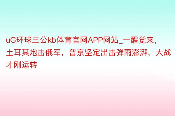 uG环球三公kb体育官网APP网站_一醒觉来，土耳其炮击俄军，普京坚定出击弹雨澎湃，大战才刚运转