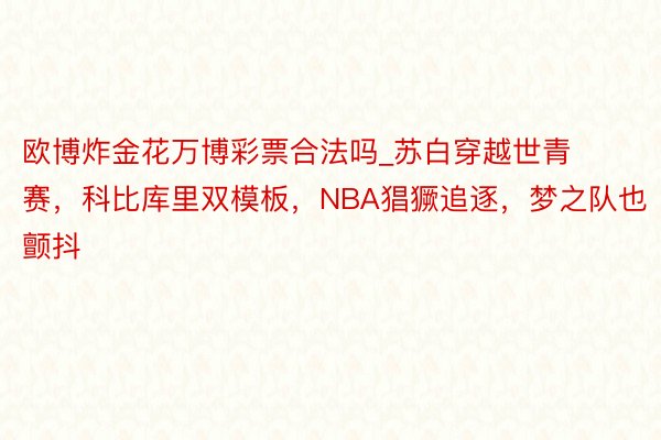 欧博炸金花万博彩票合法吗_苏白穿越世青赛，科比库里双模板，NBA猖獗追逐，梦之队也颤抖